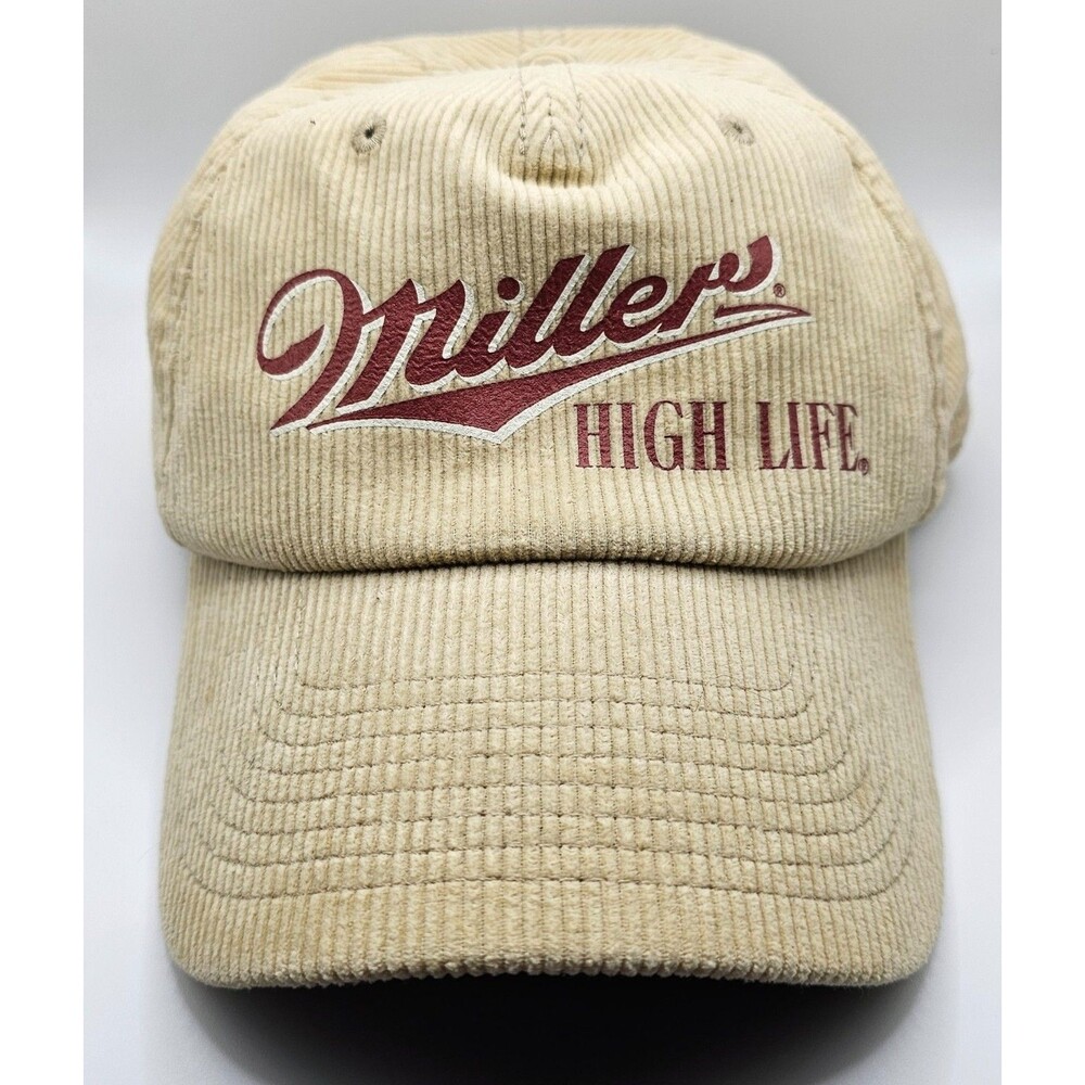 MILLER HIGH LIFE American Needle Brown Corduroy Baseball Hat Cap SnapBack